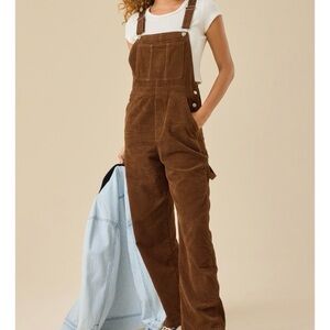NEW Altar’d State Brown Corduroy Overalls Size Large NWT